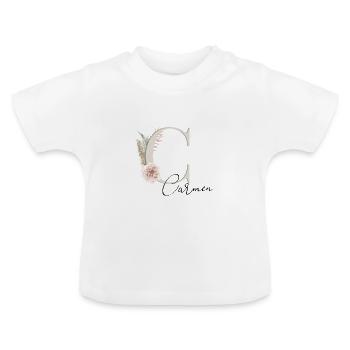 Carmen! Name Boho - Baby Organic T-Shirt with Round Neck - white - Front
