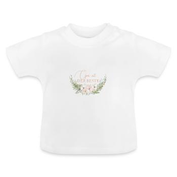 Opa ist der Beste personalisierbar - Baby Bio-T-Shirt mit Rundhals - Weiß - Vorne