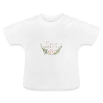 Mutti ist die Beste personalisierbar - Baby Bio-T-Shirt mit Rundhals - Weiß - Vorne