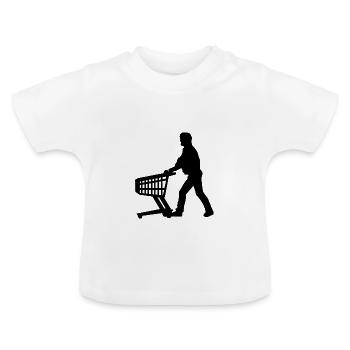 Panier Shopping Panier Homme Supermarché - T-shirt bio col rond Bébé - blanc - Devant