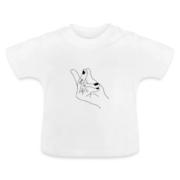 Schnips raus. - Baby Bio-T-Shirt mit Rundhals - Weiß - Vorne