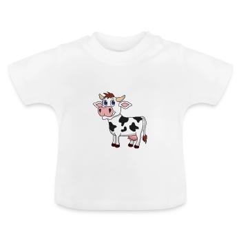 Koemelk koe - Baby biologisch T-shirt met ronde hals - wit - Voor