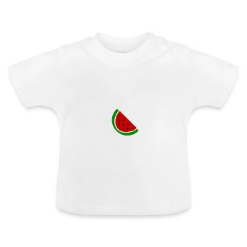 watermelon - Baby Organic T-Shirt with Round Neck - white - Front