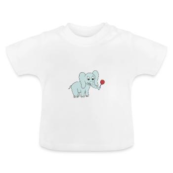 Elephant - T-shirt bio col rond Bébé - blanc - Devant
