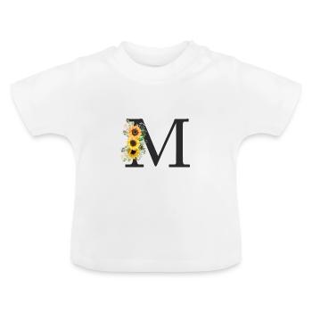 M Monogram Tournesols - T-shirt bio col rond Bébé - blanc - Devant