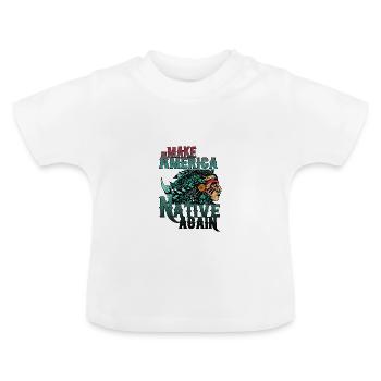 Indianer - Baby Bio-T-Shirt mit Rundhals - Weiß - Vorne