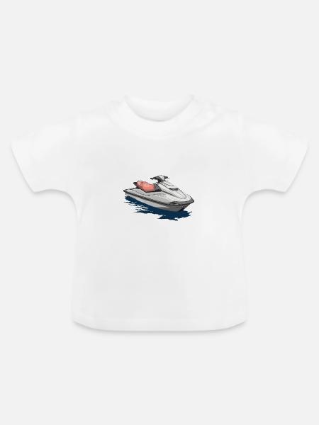Action am Jetski - Baby Bio-T-Shirt mit Rundhals - Weiß