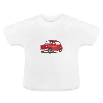 WEINLESEROTES AUTO: EL 600 - Baby Bio-T-Shirt mit Rundhals - Weiß - Vorne
