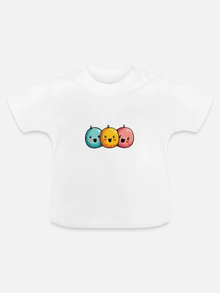 Fasnachtsfreude mit Konfetti - Baby Bio-T-Shirt mit Rundhals - Weiß