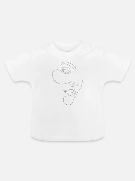 Frauengesicht - Baby Bio-T-Shirt mit Rundhals - Weiß