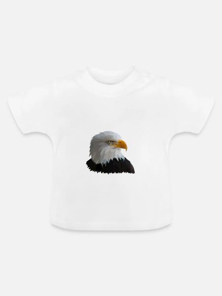 Adler Low-Poly-Style - Baby Bio-T-Shirt mit Rundhals - Weiß