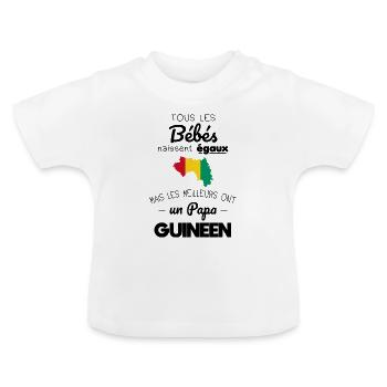 Bébés égaux meilleurs ont un papa Guinéen - T-shirt bio col rond Bébé - blanc - Devant