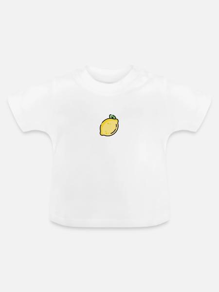 Zitronenfrische Eleganz - Baby Bio-T-Shirt mit Rundhals - Weiß