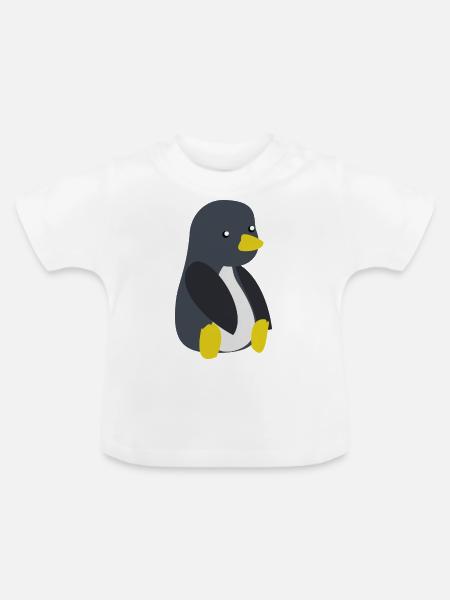Baby Pinguin - Baby Bio-T-Shirt mit Rundhals - Weiß