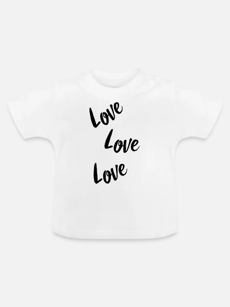 love love love - Baby Bio-T-Shirt mit Rundhals - Weiß