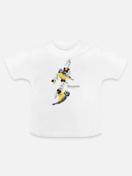 Blaumeise - Baby Bio-T-Shirt mit Rundhals - Weiß