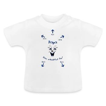 Papa Vater Geschenk Schwanger Tochter Sohn Freund - Baby Bio-T-Shirt mit Rundhals - Weiß - Vorne
