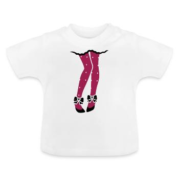 Girl - Heels - high heels - shoes - legs - 2C - Baby Organic T-Shirt with Round Neck - white - Front