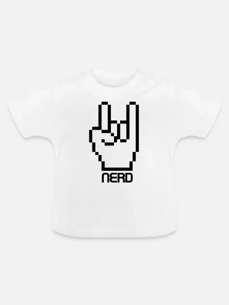 Nerd Gamer - Baby Bio-T-Shirt mit Rundhals - Weiß