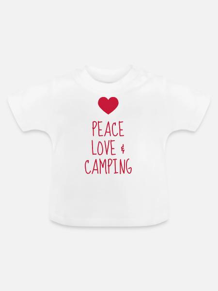 Camping / Camper / Zelt / Wandern - Baby Bio-T-Shirt mit Rundhals - Weiß