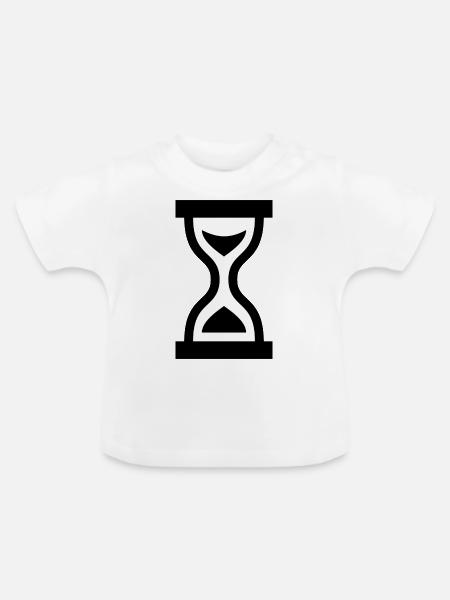 Uhr - Baby Bio-T-Shirt mit Rundhals - Weiß