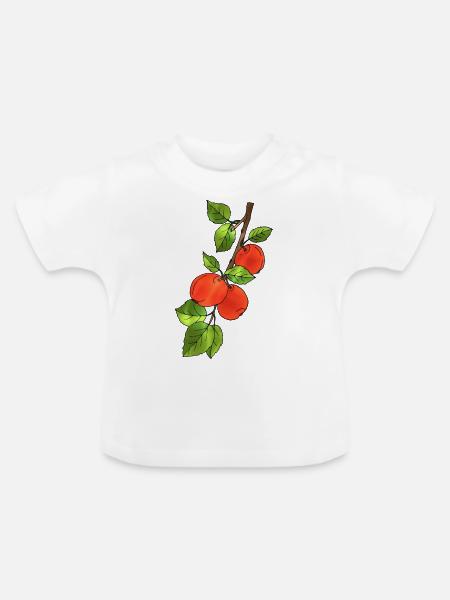 Äpfel - Baby Bio-T-Shirt mit Rundhals - Weiß