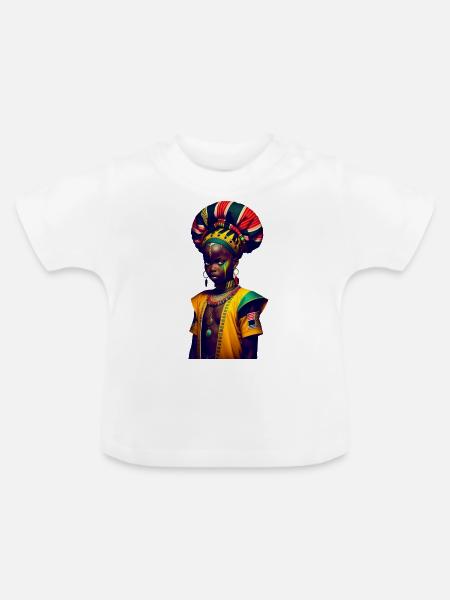 Afrikanisches Gesicht - Baby Bio-T-Shirt mit Rundhals - Weiß