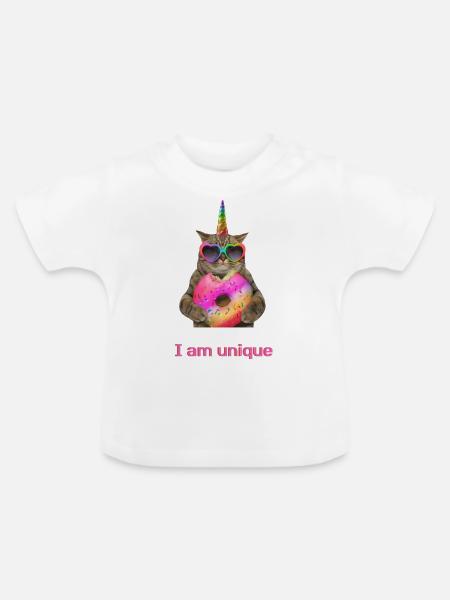 I am unique - Baby Bio-T-Shirt mit Rundhals - Weiß