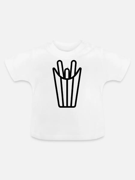 Pommes Frites Tüte - Baby Bio-T-Shirt mit Rundhals - Weiß