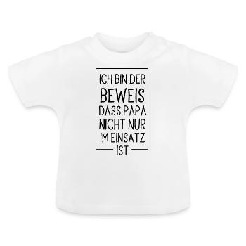 Cadeau de déploiement paramédical pompier bébé papa - T-shirt bio col rond Bébé - blanc - Devant