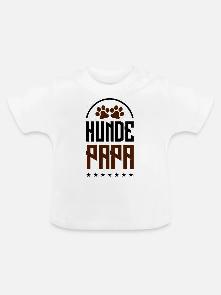 hunde papa - Baby Bio-T-Shirt mit Rundhals - Weiß