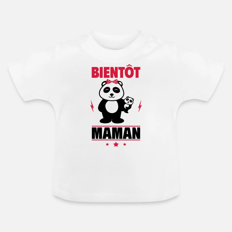 Je vais être maman,future mère - T-shirt bio col rond Bébé - blanc