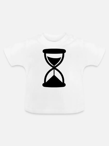 Stundenglas - Baby Bio-T-Shirt mit Rundhals - Weiß