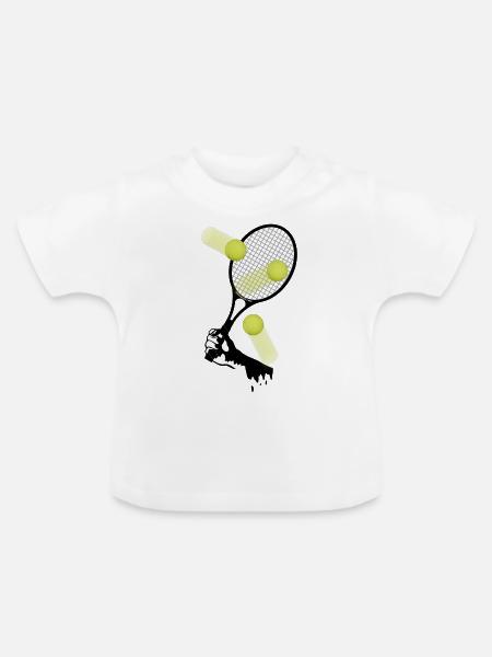tennis_3 - Baby Bio-T-Shirt mit Rundhals - Weiß