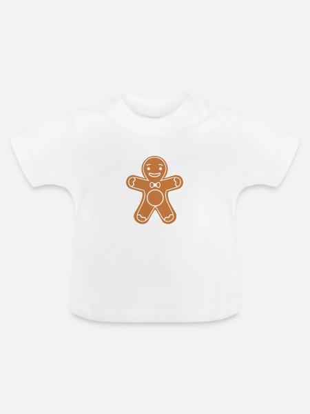 Lebkuchenmann - Baby Bio-T-Shirt mit Rundhals - Weiß