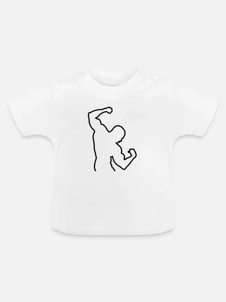 Bodybuilding - Baby Bio-T-Shirt mit Rundhals - Weiß