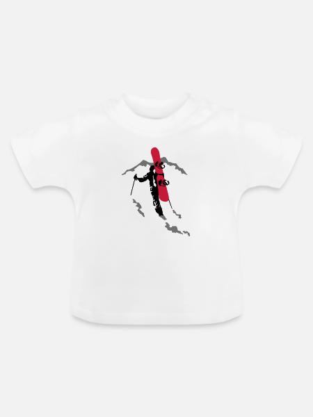 Freerider Snowboarder - Baby Bio-T-Shirt mit Rundhals - Weiß