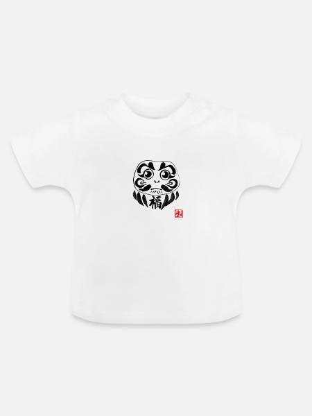Daruma Weiß - Baby Bio-T-Shirt mit Rundhals - Weiß