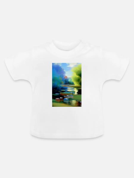 Abstrakte Muster und Formen - Baby Bio-T-Shirt mit Rundhals - Weiß