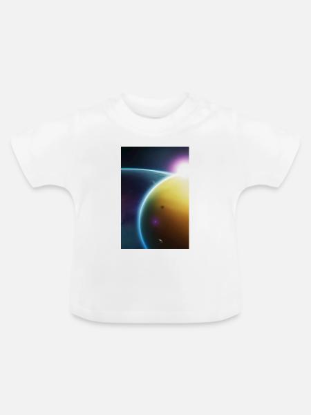 Weltall, Planeten - Baby Bio-T-Shirt mit Rundhals - Weiß