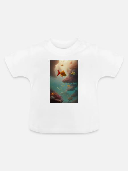 Fische, Aquarium - Baby Bio-T-Shirt mit Rundhals - Weiß