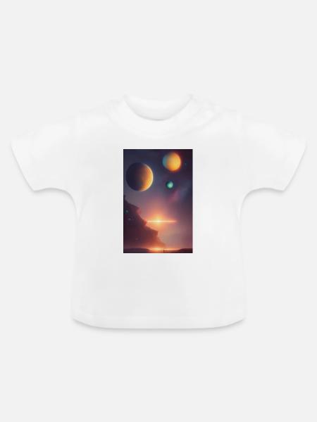 Weltall, Planeten - Baby Bio-T-Shirt mit Rundhals - Weiß