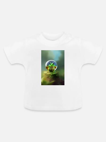 Frosch Kugel - Baby Bio-T-Shirt mit Rundhals - Weiß