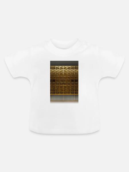 Gold Muster - Baby Bio-T-Shirt mit Rundhals - Weiß