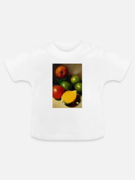 Gesunde Früchte - Baby Bio-T-Shirt mit Rundhals - Weiß