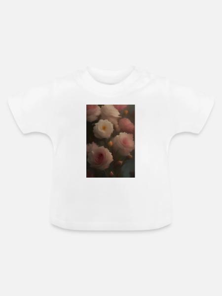 Blumen Kunst - Baby Bio-T-Shirt mit Rundhals - Weiß