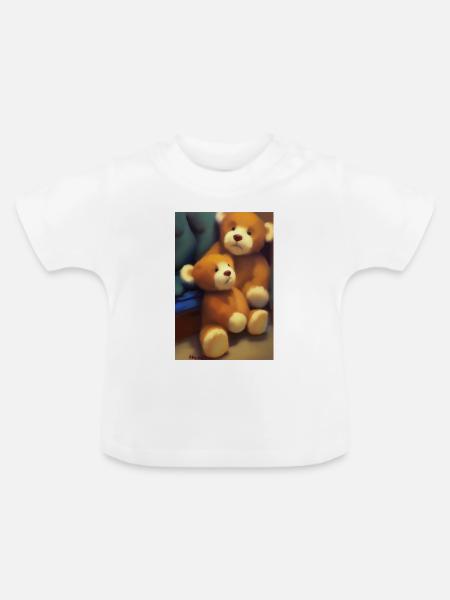 Teddybär - Baby Bio-T-Shirt mit Rundhals - Weiß