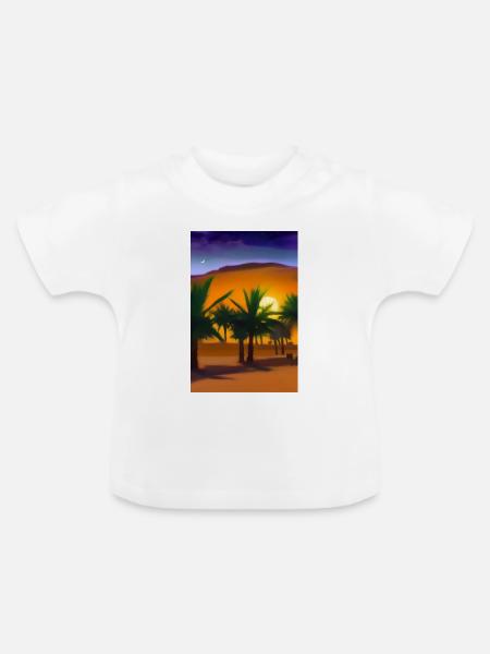 Arabische Wüste - Baby Bio-T-Shirt mit Rundhals - Weiß