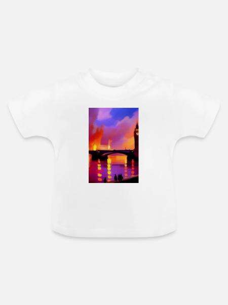 Brücken in London - Baby Bio-T-Shirt mit Rundhals - Weiß