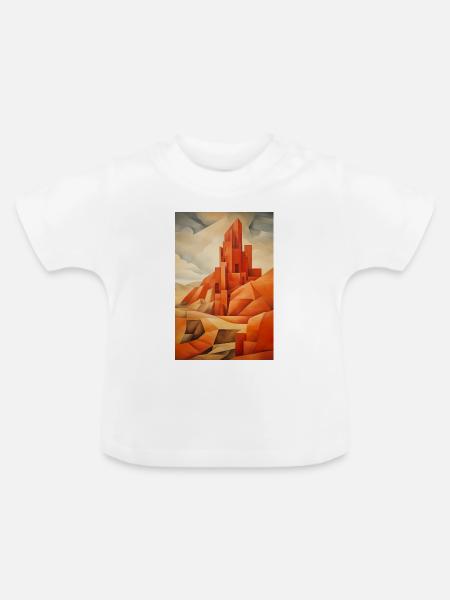 Wüstenlandschaft, Wüstendorf - Baby Bio-T-Shirt mit Rundhals - Weiß